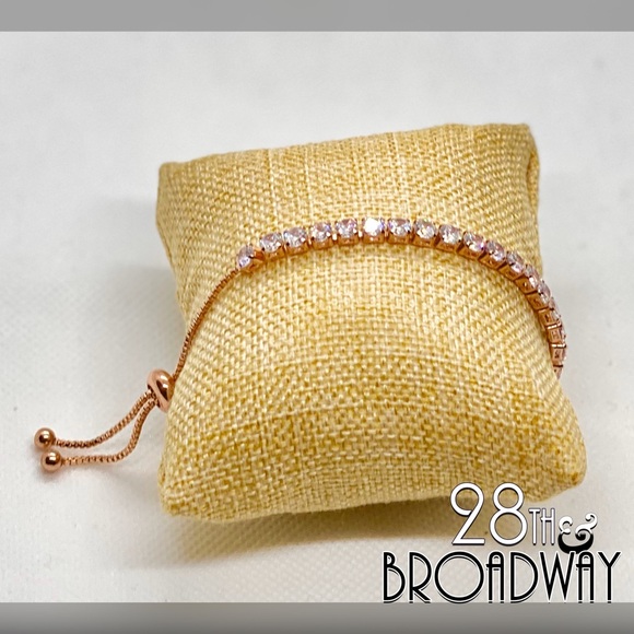 White & Rose Gold Diamond Tennis Bracelets - Picture 3 of 8